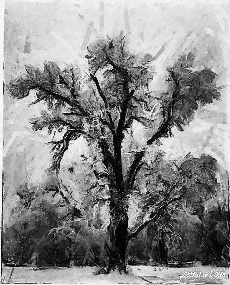 Oak Tree Winter Storm by Jessica-Art