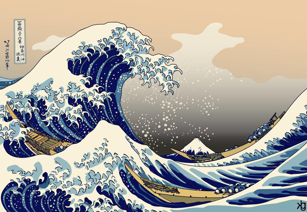 The Great Wave Off Kanagawa by Cage-E-Bee