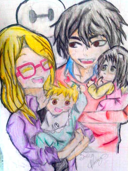 Hiro`s family with Honey