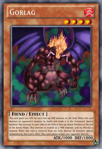 gorlag yugioh card What's your favorite that is still anime exclusive. I'll start with Dramatic Crossroads. Yes, this is the artwork that's used for the meme template all over social media. : r/yugioh TypeFiend / Effect Monster AttributeDARK Level / Rank7 ATK / DEF2700 / 2500 Card TextWhen you take damage from a card in your opponents possession GORZ THE EMISSARY OF DARKNESS