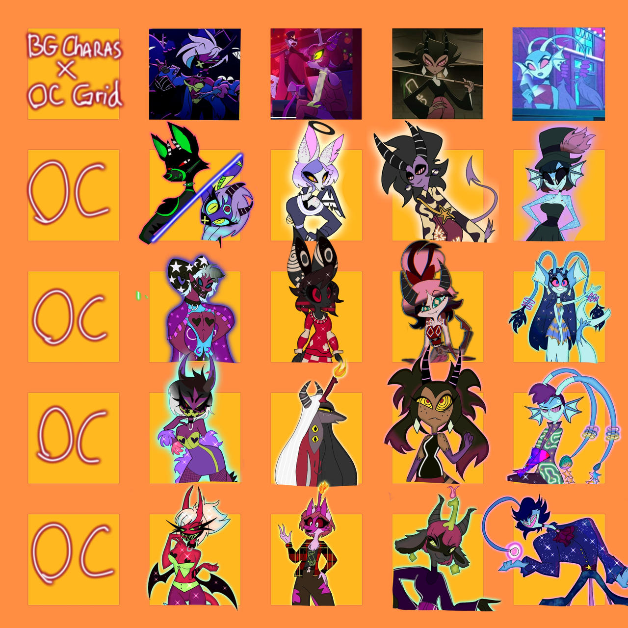 BG Characters X OC Grid CLOSED
