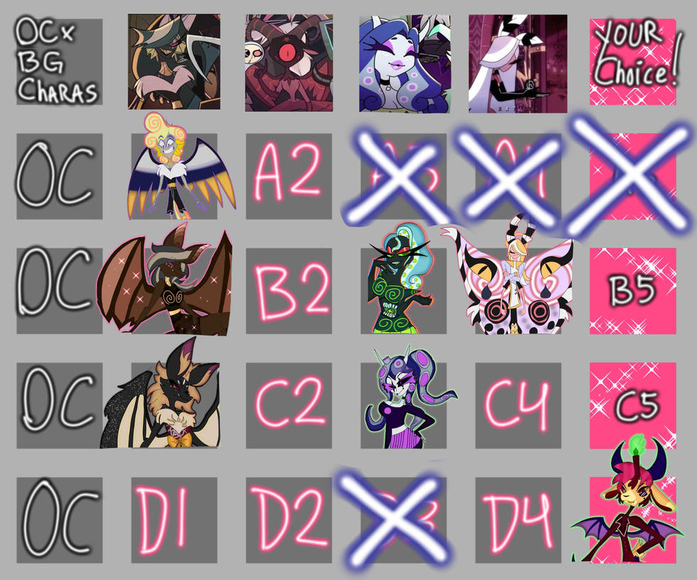 OC x BG Characters Grid OPEN