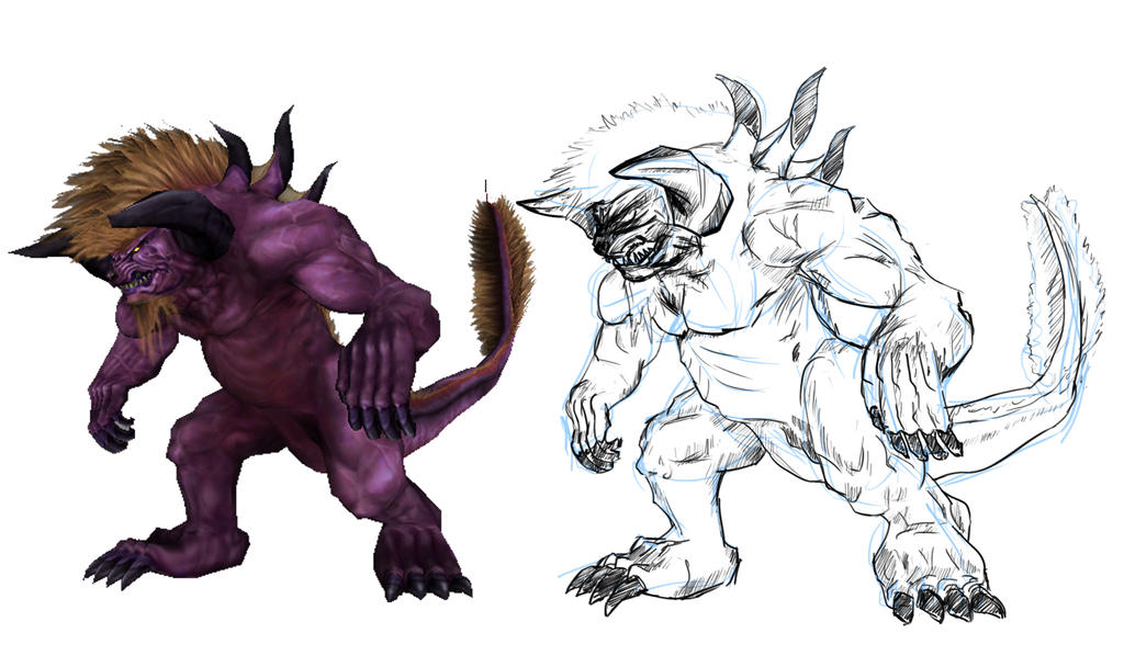 First Ff Behemoth Study: Behemoth from Final Fantasy by peterstokes on DeviantArt