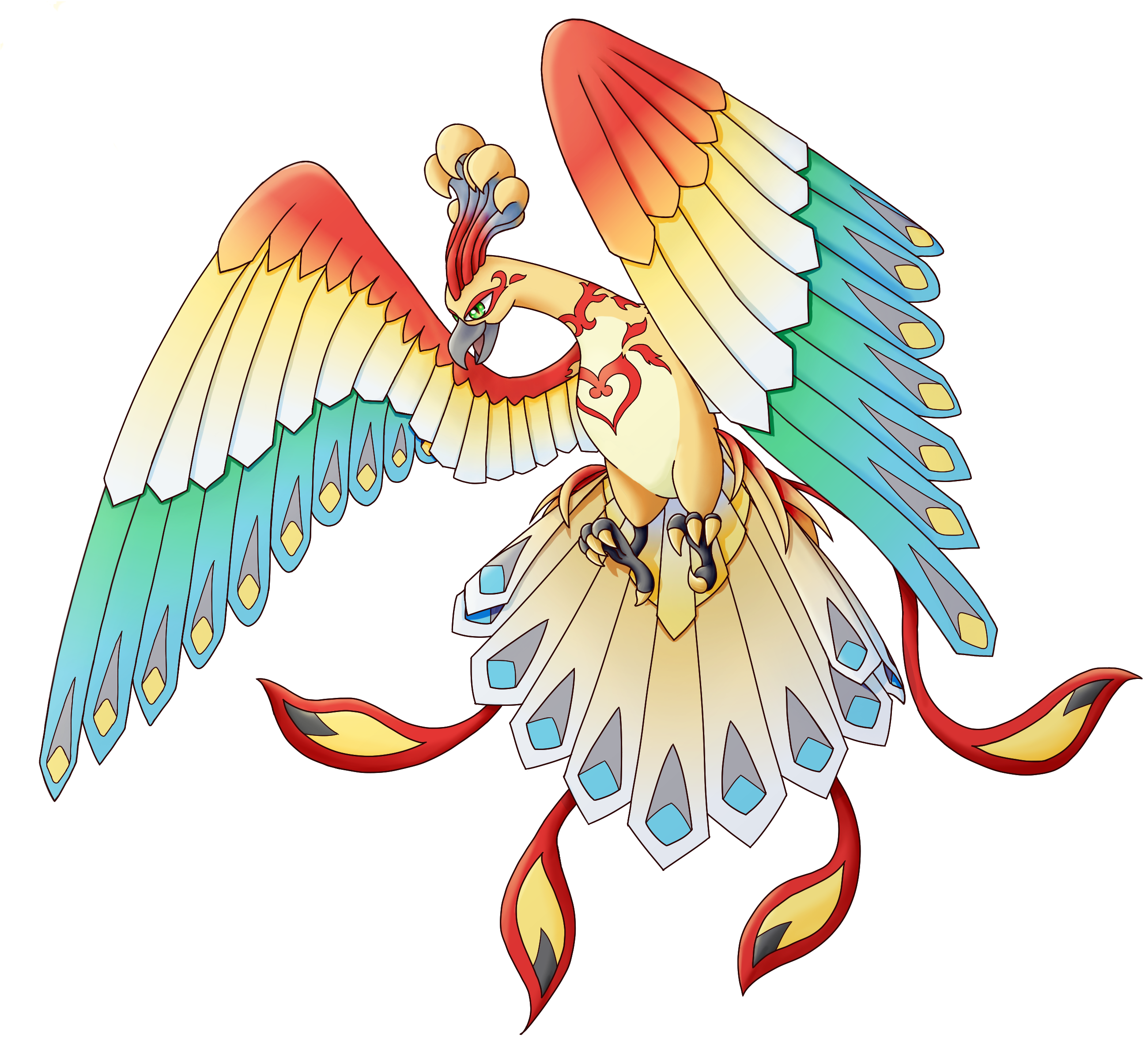 Mega Ho-Oh by Anarlaurendil on DeviantArt