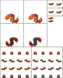 Sizzlipede - full sprite set