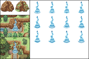 Rocky spring (with water flow animated)