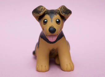 Coco Doberman mix dog sculpture by SculptedPups