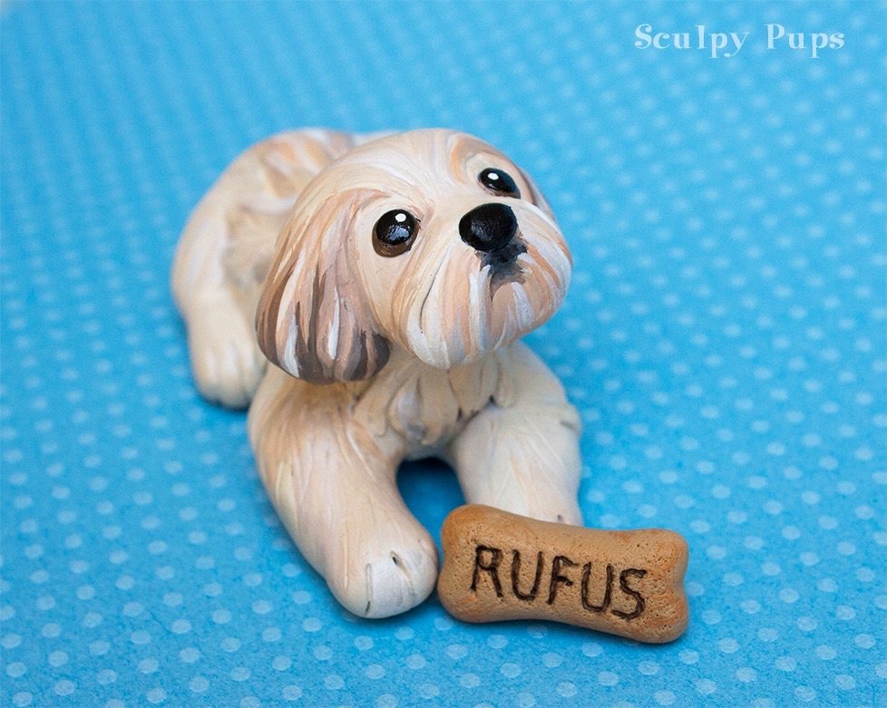 Rufus Lhasa apso dog sculpture