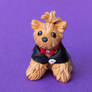 Wedding yorkie dog sculpture