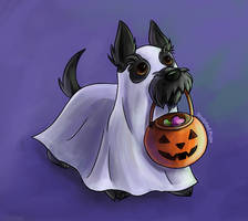 Spooky Scottish Terrier Ghost
