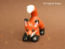 Baby fox kit sculpture