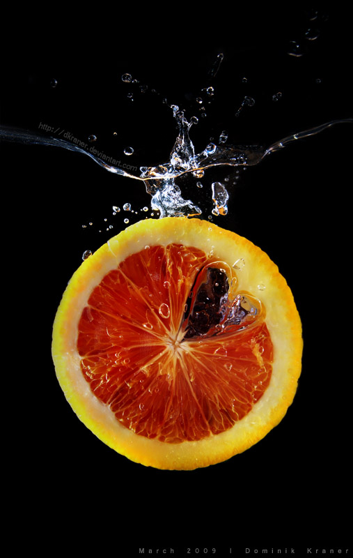 blood orange splashing