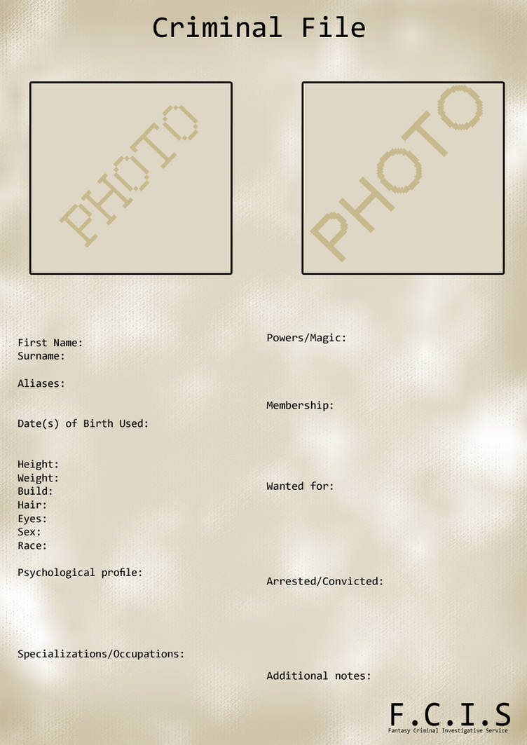 Person Case File F.C.I.S - Criminal File by Novacheck on DeviantArt