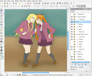 Ayaka and Asuna in Inkscape