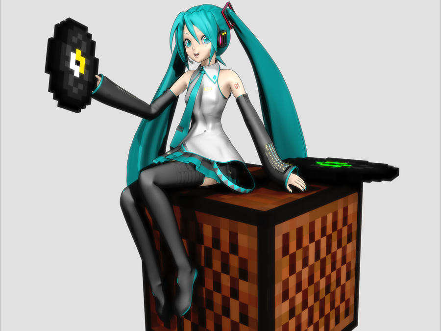 Hatsune Miku plays Minecraft by halley on DeviantArt