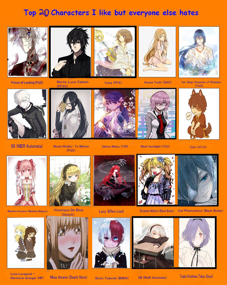 20 Characters I like that everyone else hates