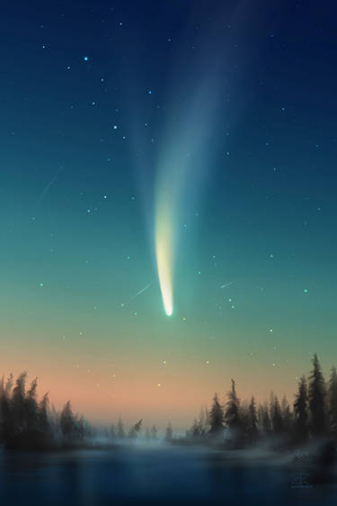 Comet Neowise digital painting