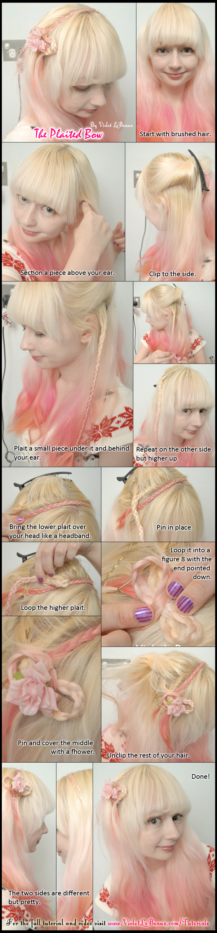 Plaited Bow Headband Hair Tutorial