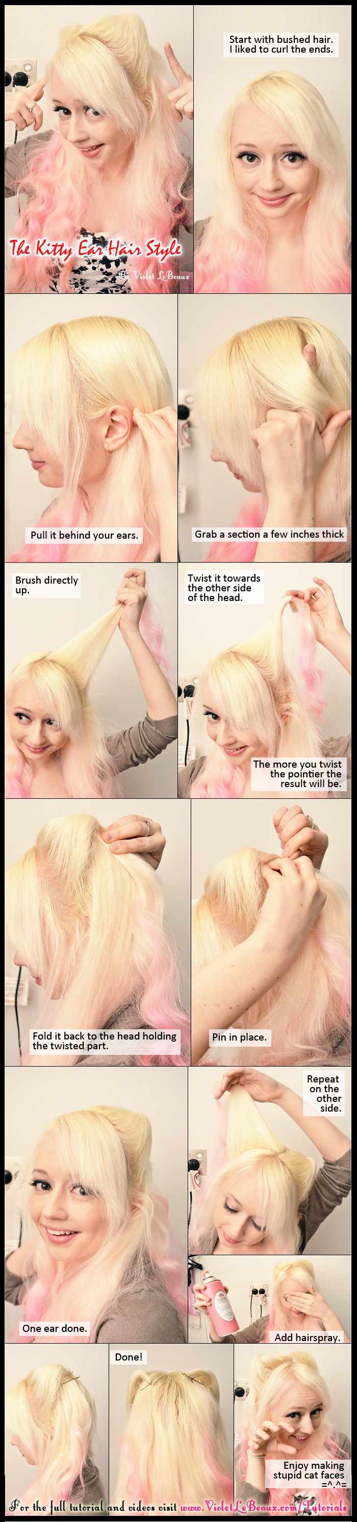 Kitty Ears Neko Mimi Hairstyle Tutorial by VioletLeBeaux on DeviantArt Kitty Ears Neko Mimi Hairstyle Tutorial by VioletLeBeaux on DeviantArt