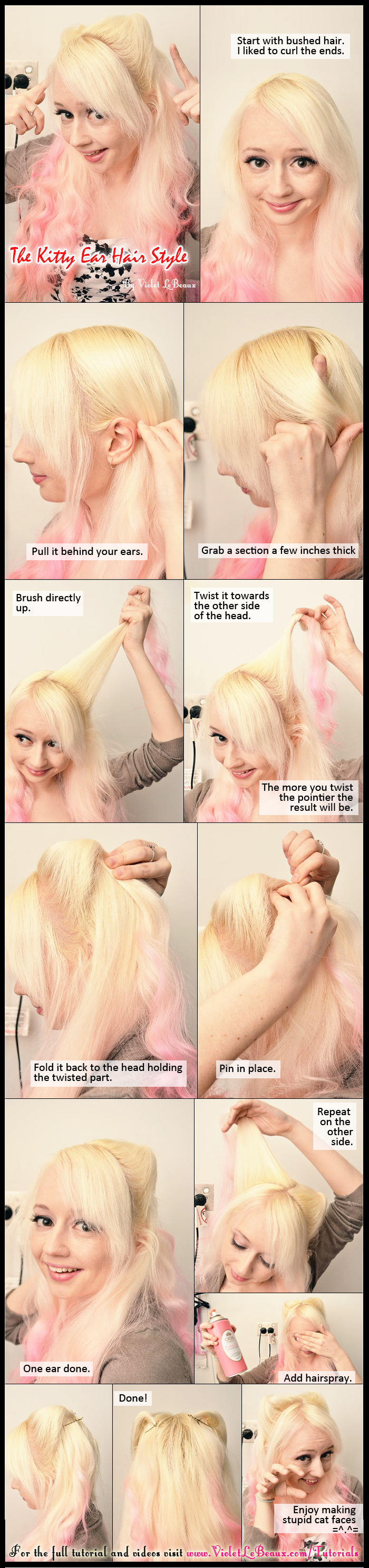 Kitty Ears Neko Mimi Hairstyle Tutorial