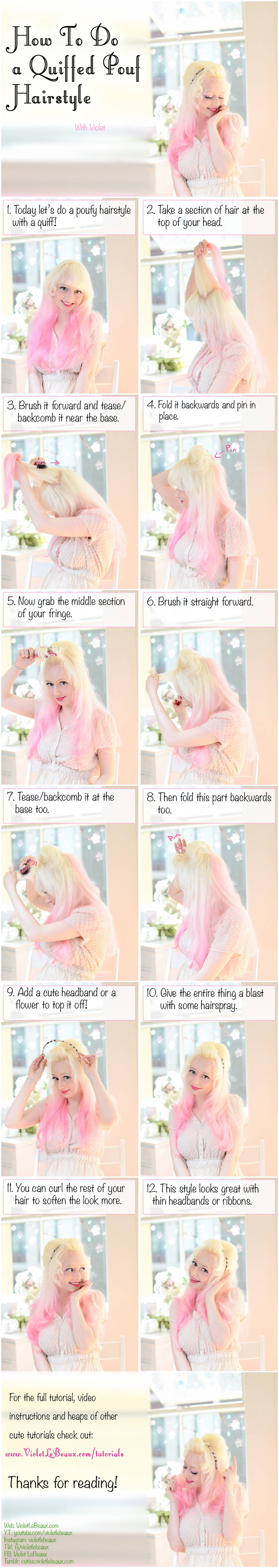Pouf With A Quiff Hair Tutorial by VioletLeBeaux