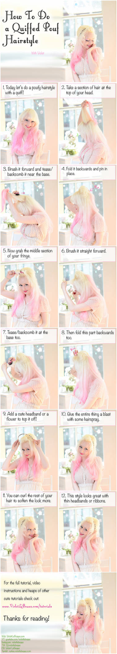 Pouf With A Quiff Hair Tutorial by VioletLeBeaux