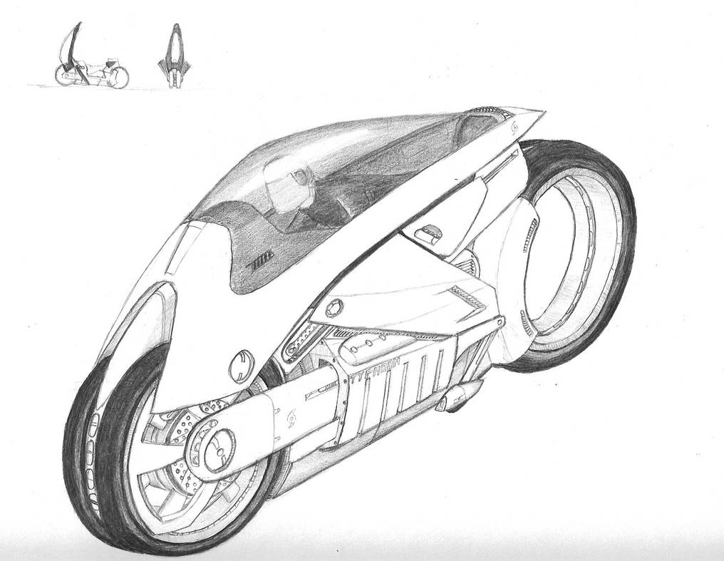 Мотоцикл будущего карандашом
