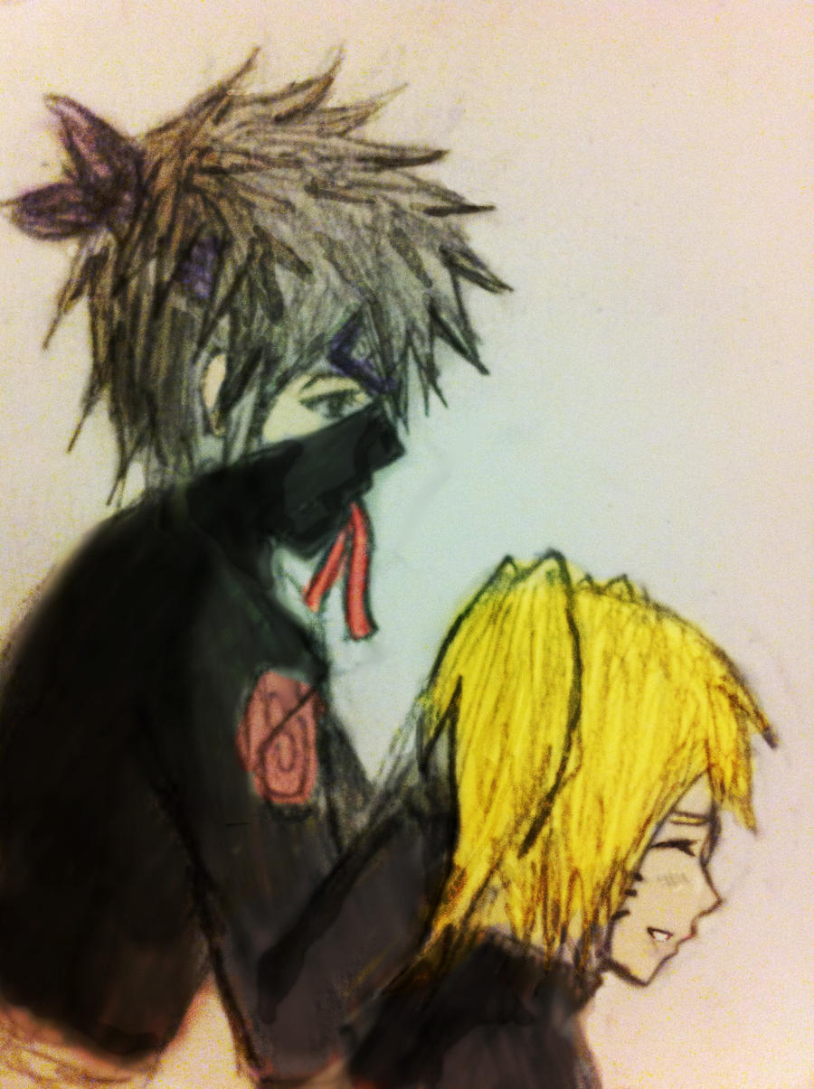 Kakashi Tying Naruto's Hair