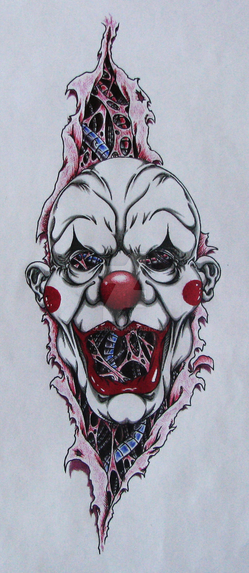 Clown, tattoo design.