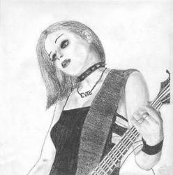 Talena Atfield playing bass