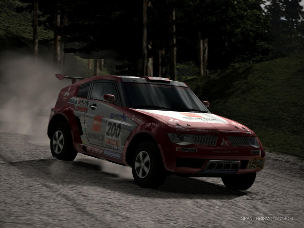 Mitsubishi PAJERO Evo Rally raid car driving 6 by patemvik on DeviantArt
