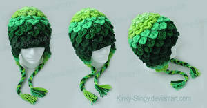 Crochet Green Ombre Crocodile Stitch Hat