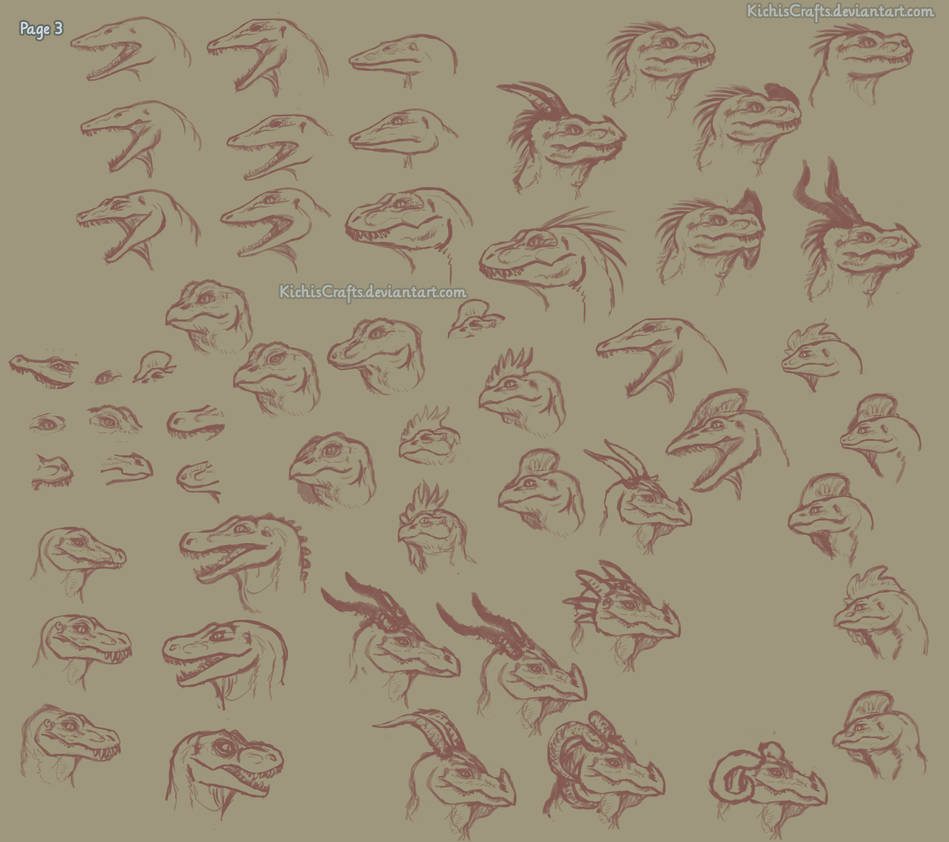 Reptile Alien Heads 2 by KichisCrafts on DeviantArt