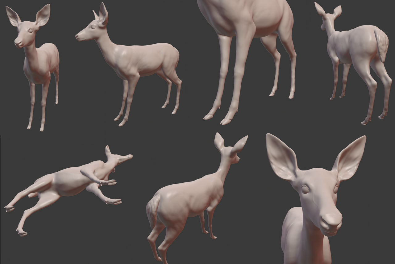 Simple Deer Model Deer model final by KichisCrafts on DeviantArt