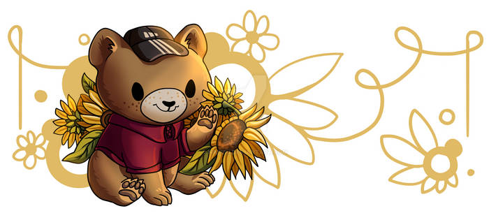 Cute Bear sunflower mug design