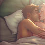 a kissed and whispered good morning