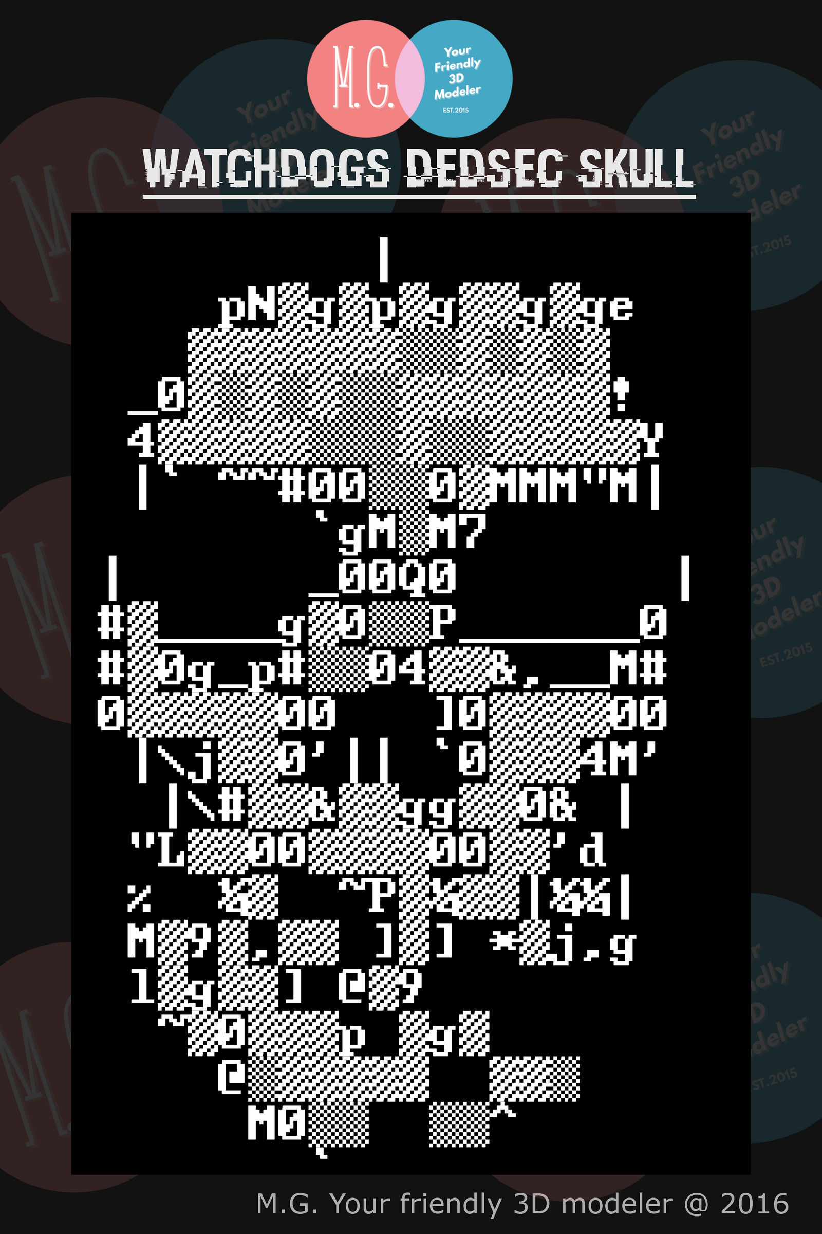 ASCII Dedsec skull from Watchdogs by twitte0king on DeviantArt