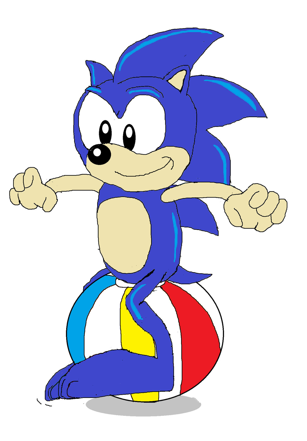 Sonic's beach ball riding by itetpirsonicfan on DeviantArt