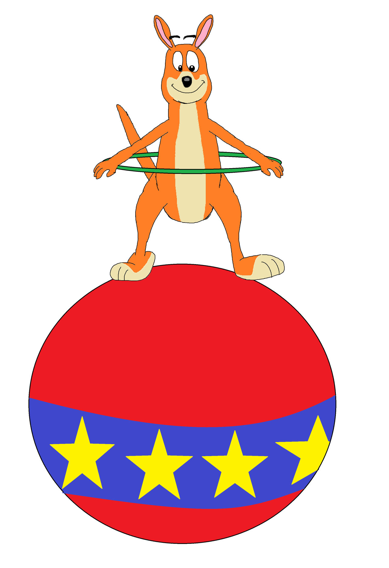 Kangaroo's hula hooping on the ball by itetpirsonicfan on DeviantArt
