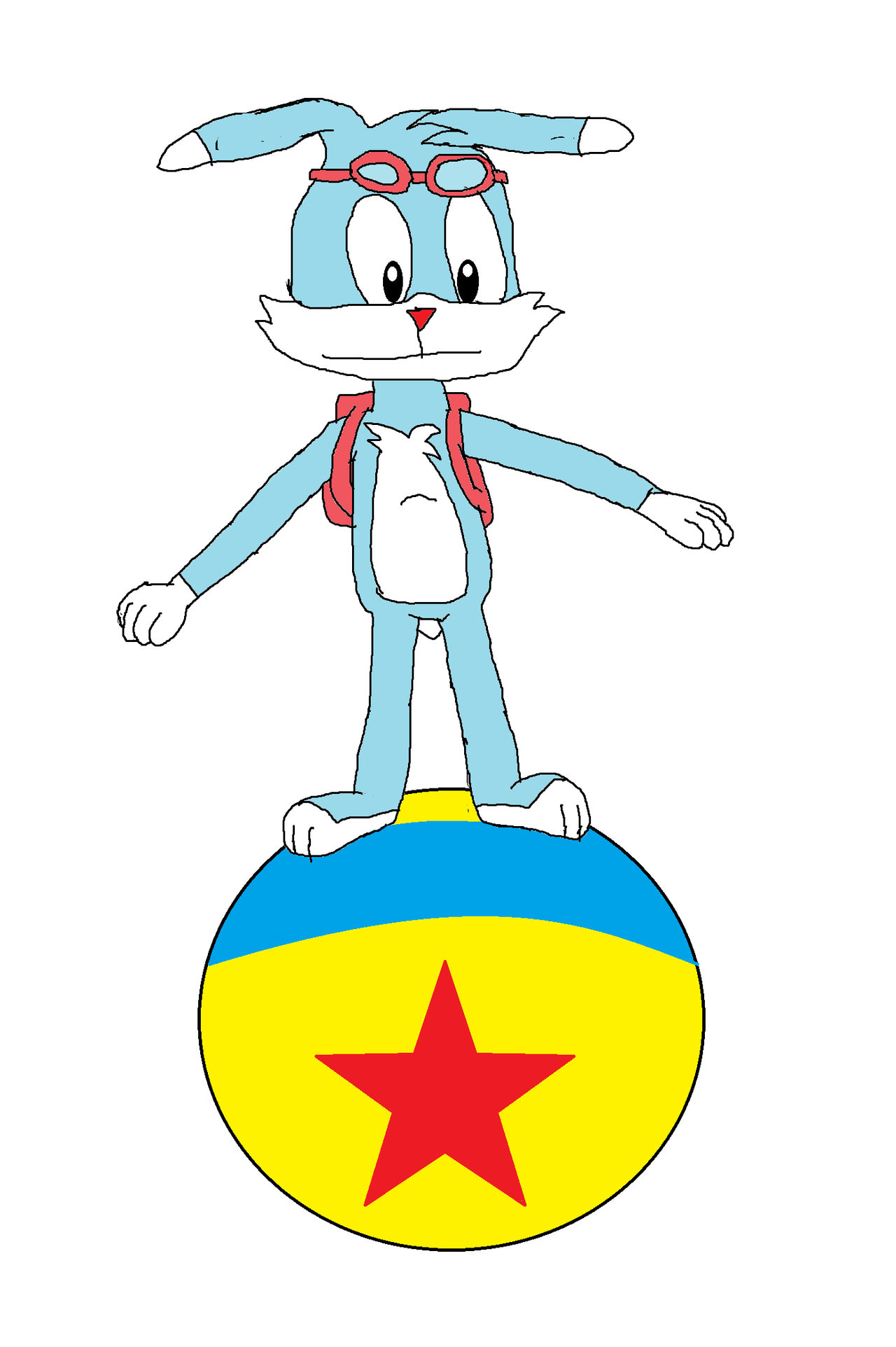 Randy the Rabbit balancing on a ball by itetpirsonicfan on DeviantArt