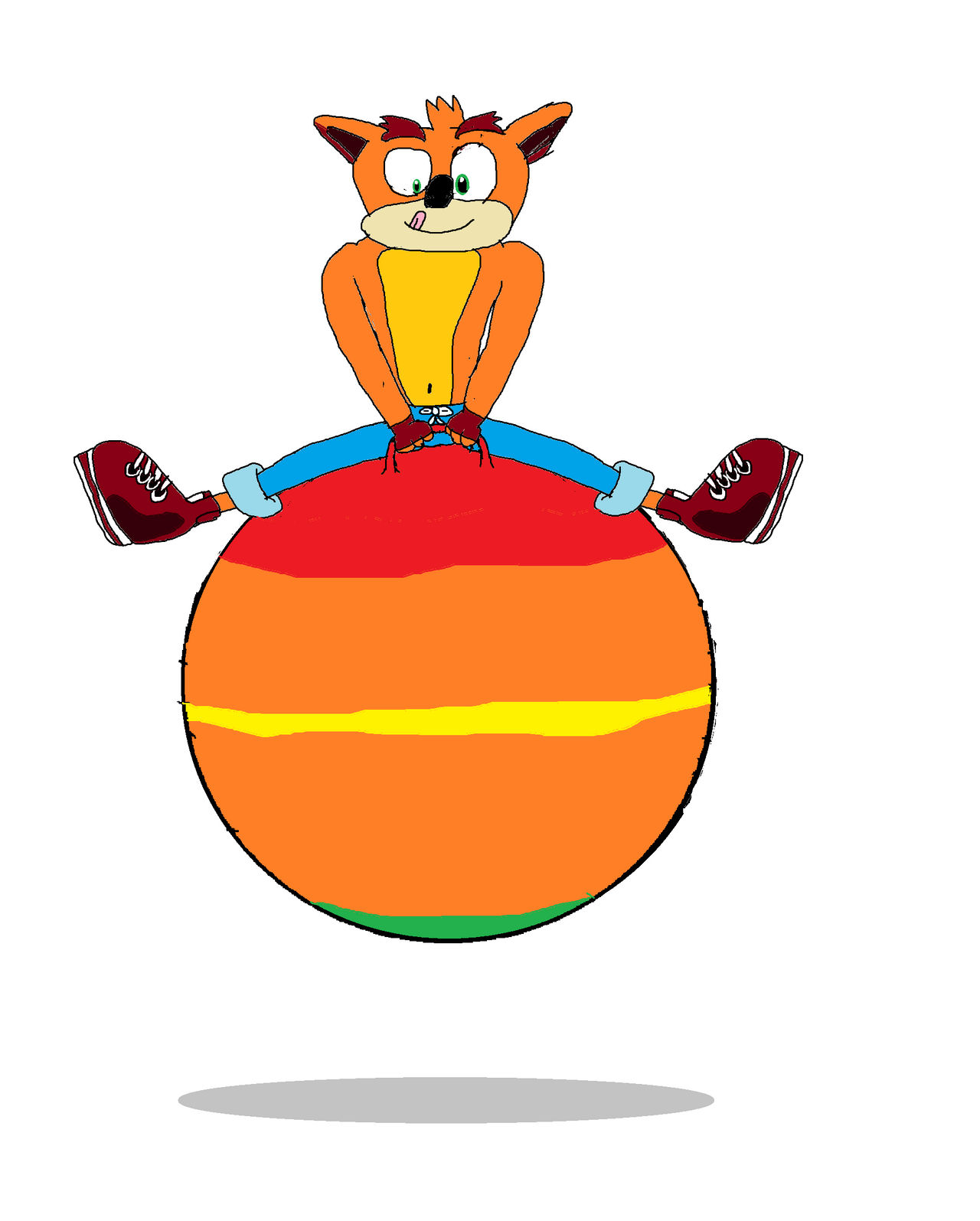 Crash bandicoot bouncing on a Wumpa hopper by itetpirsonicfan on DeviantArt