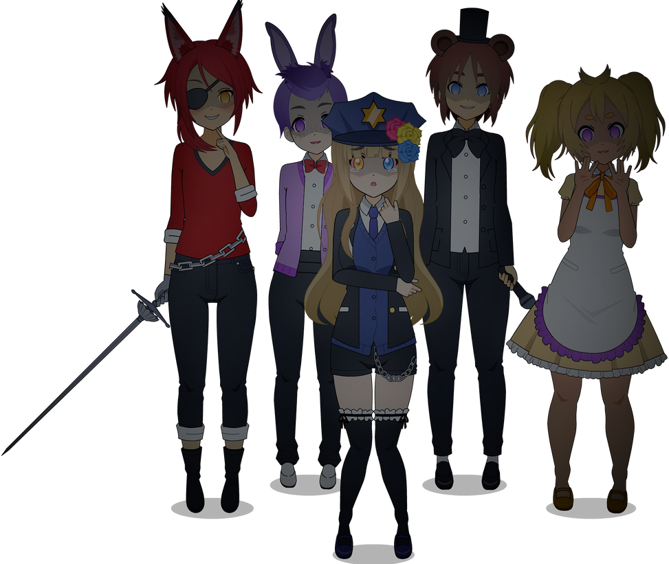 The Anime Crew (FNaF ANIME CHARACTERS!) by TheObsidianDeviant on DeviantArt