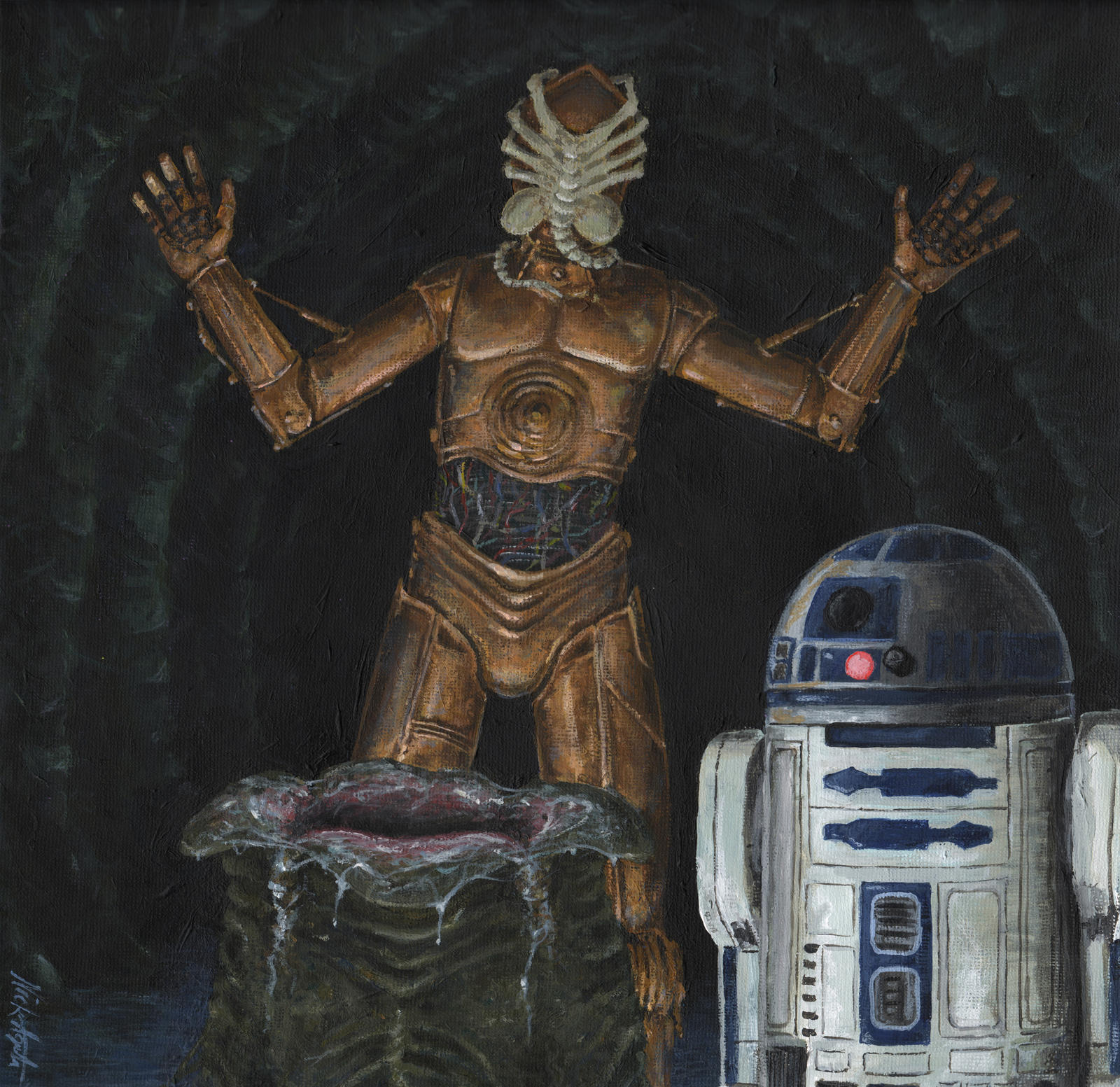 C-3PO, R2-D2, Facehugger