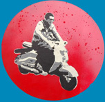 vespa stencil indoors