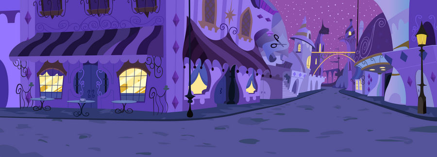 Canterlot Street Night