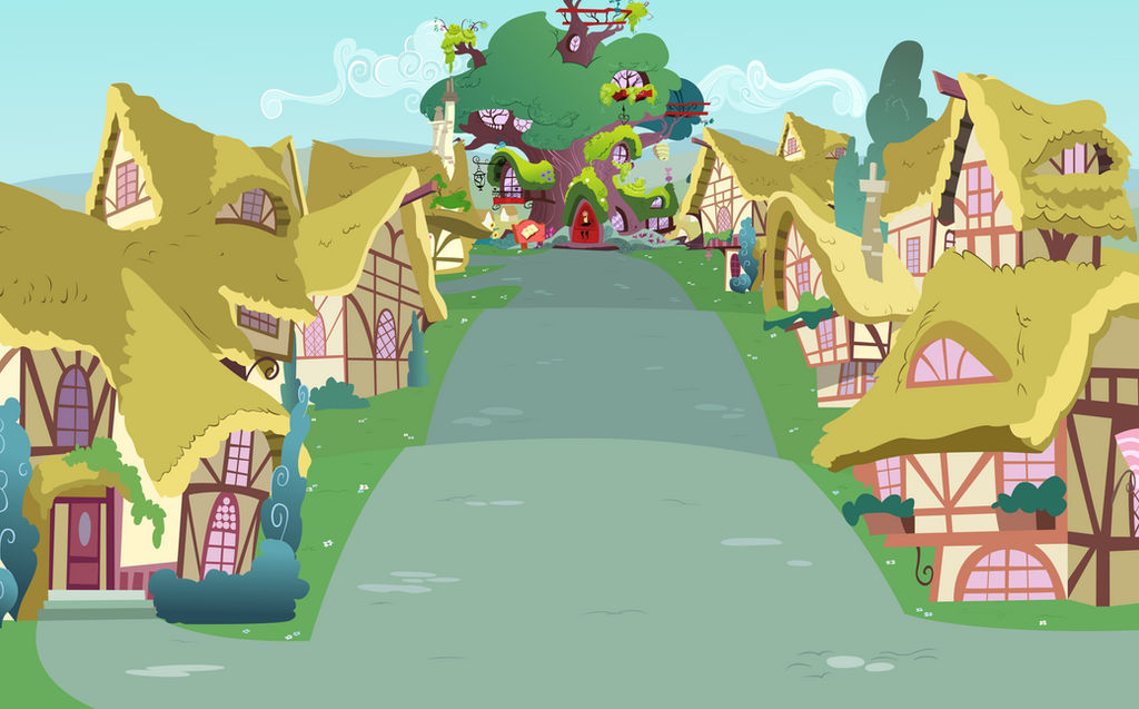 Ponyville Street View Towards Library