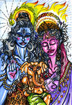 Shiva Family by pangaeastarseed
