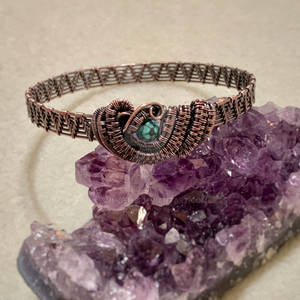 Turquoise and copper bangle bracelet 