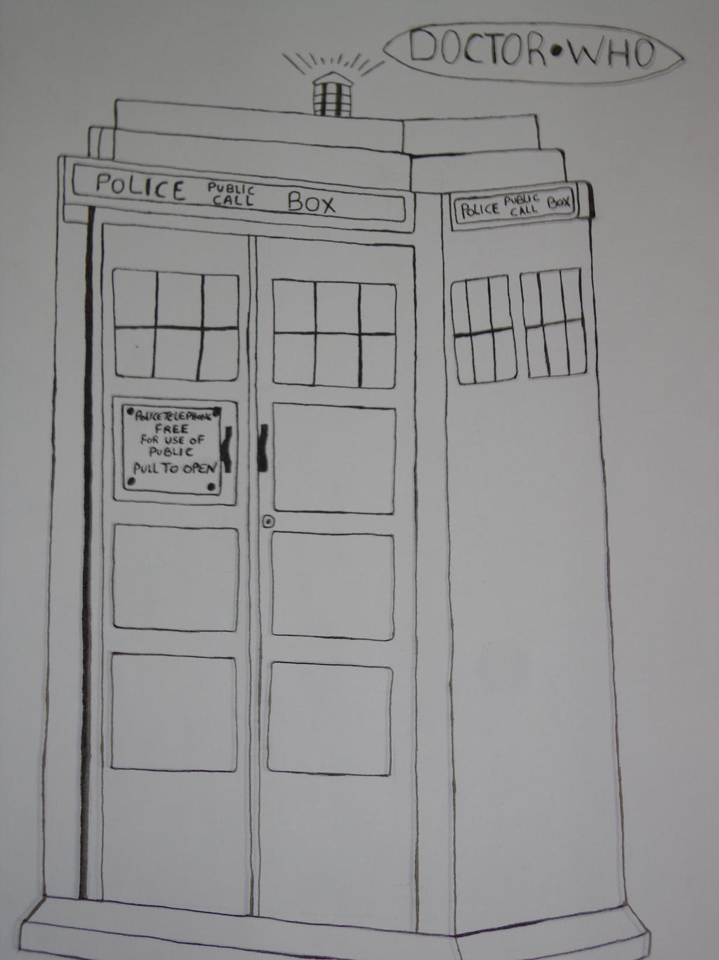 Tardis Line art by GustavoUzumaki on DeviantArt