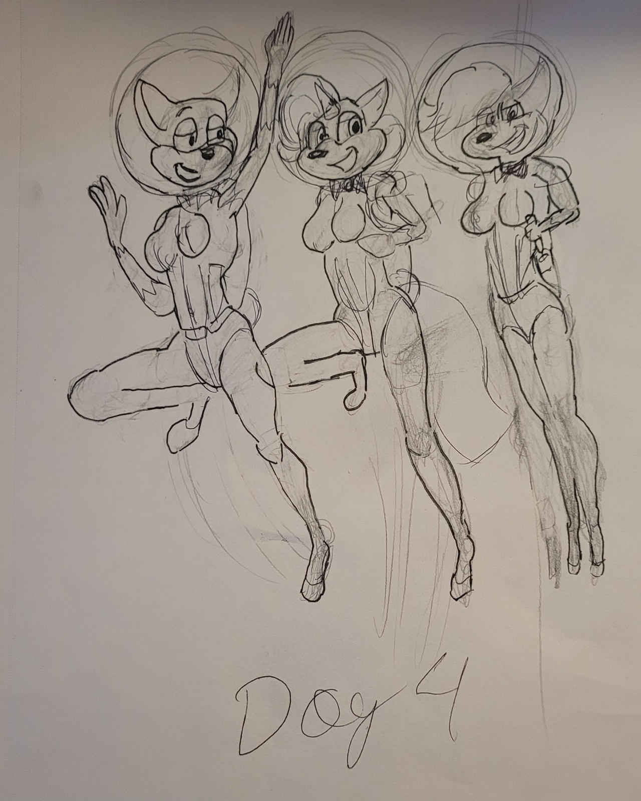 Inktober day 4: Mobian Jetpack girls